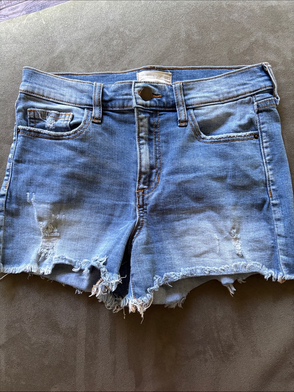Altar'd State Light Blue Distressed Denim Shorts